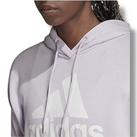 Adidas Women’s Light Gray/Lavender Fitted Sporty Long SleeveHoodie - Picture 4 of 16